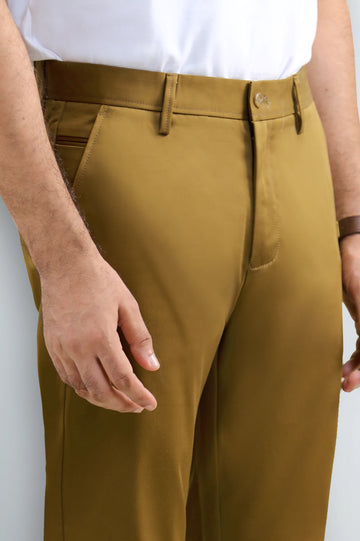 Brown Smart Fit Cotton Chino