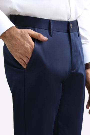 Dark Blue Smart Fit Cotton Chino