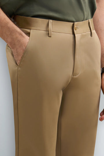 Dark Khaki Smart Fit Cotton Chino
