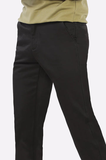 Black Smart Fit Cotton Chino