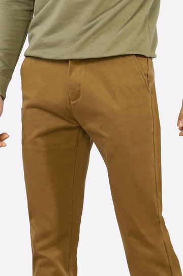 Brown Smart Fit Cotton Chino
