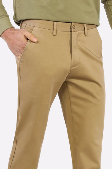 Dark Khaki Smart Fit Cotton Chino