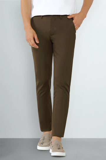 Dark Brown Smart Fit Cotton Chino