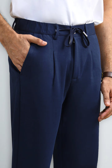 Navy Smart Fit Casual Trouser