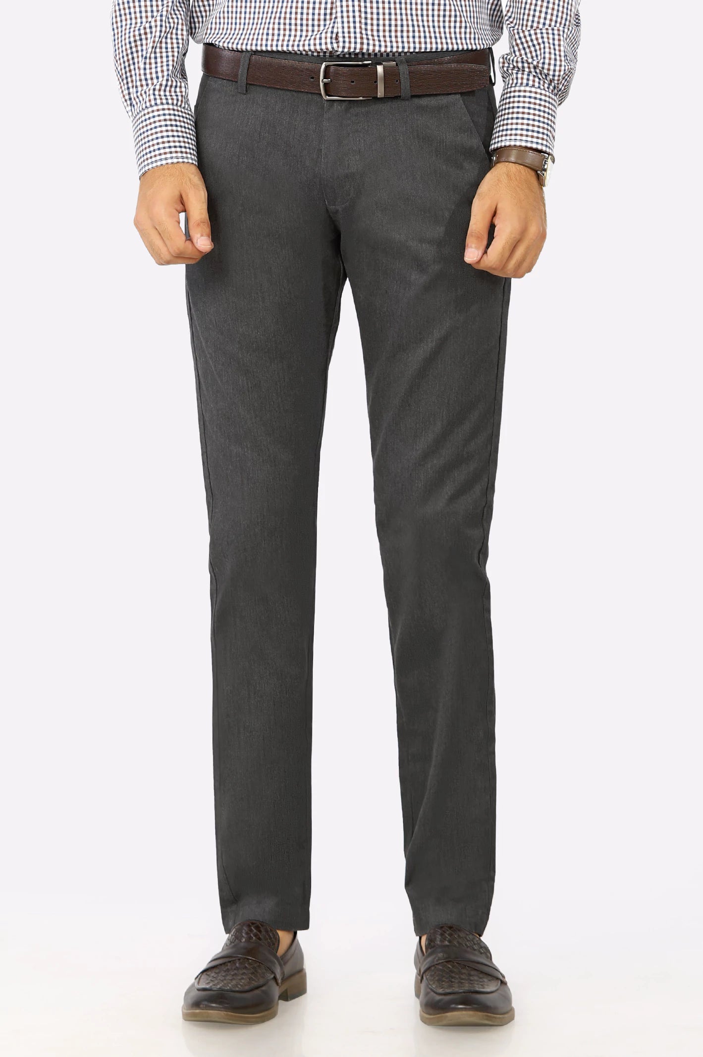 Coffee Grey Smart Fit Cotton Chino From Diners