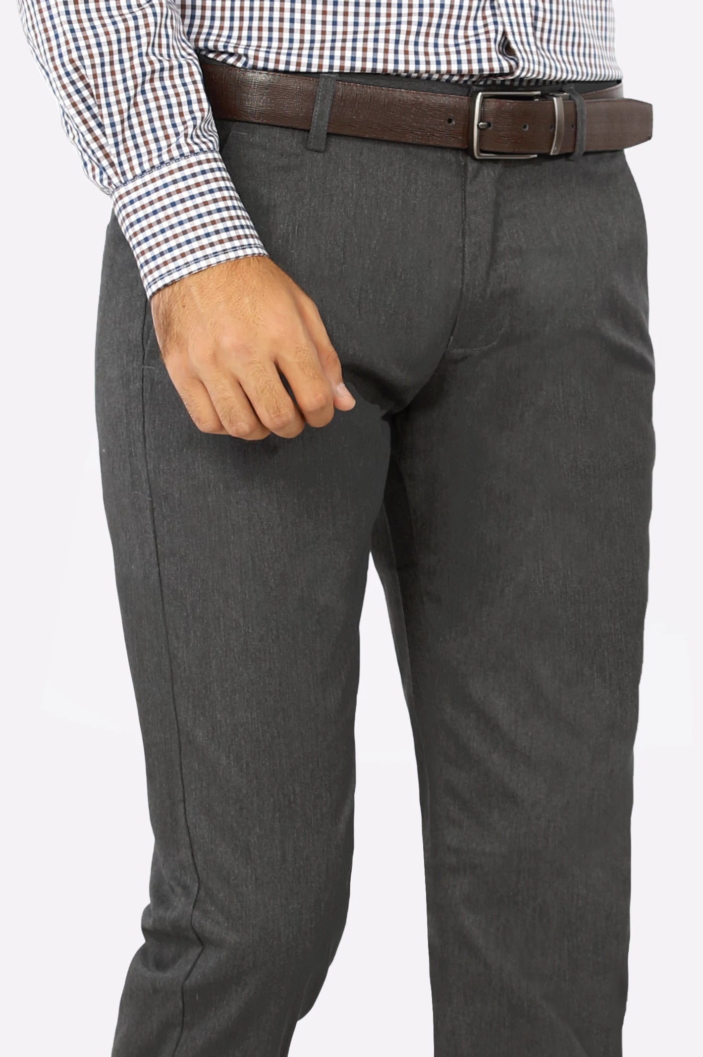 Coffee Grey Smart Fit Cotton Chino From Diners