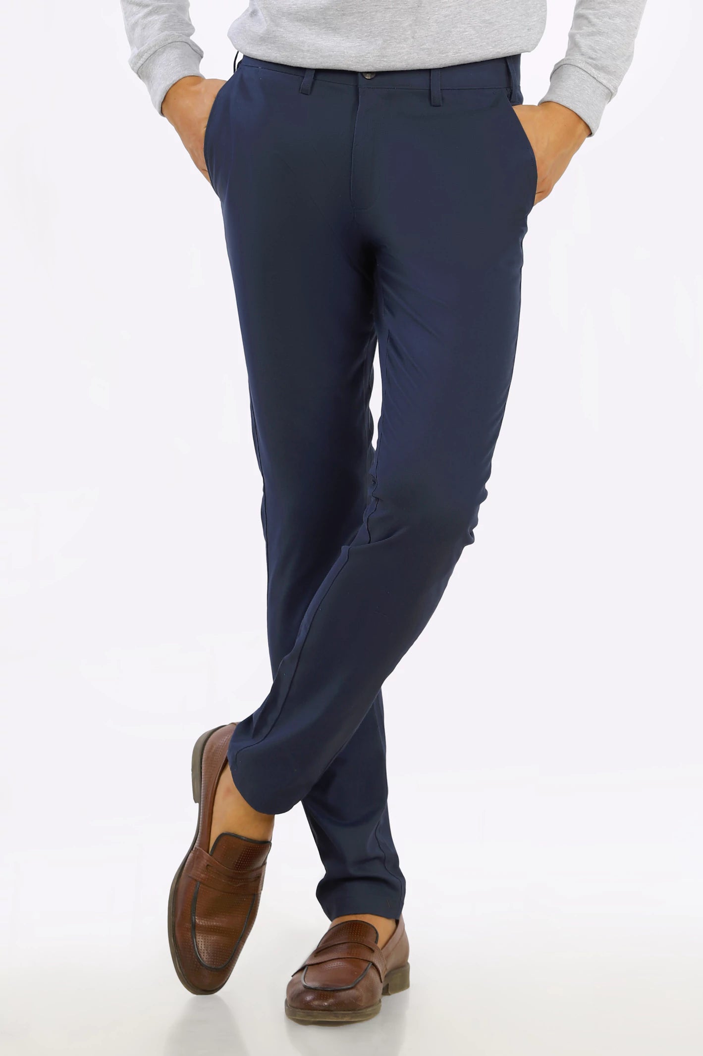 Navy Blue Smart Fit Cotton Chino From Diners