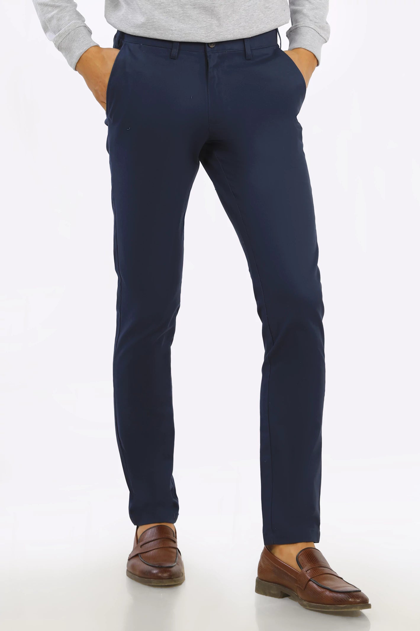 Navy Blue Smart Fit Cotton Chino From Diners