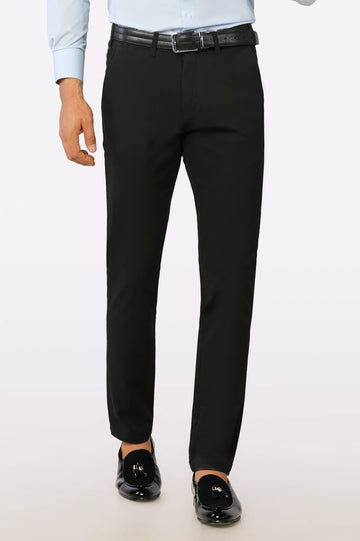 Black Smart Fit Cotton Chino