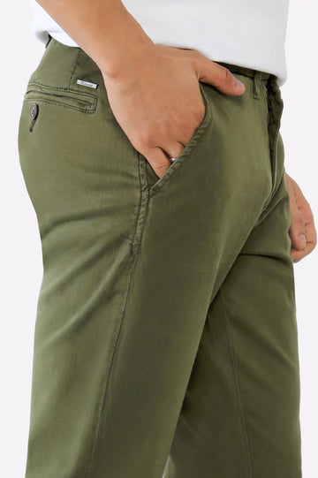 Olive Smart Fit Cotton Chino
