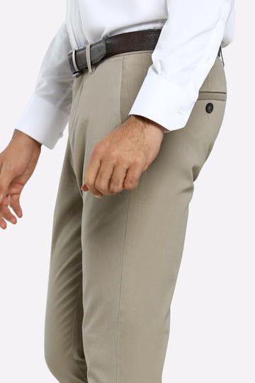 Khaki Smart Fit Cotton Chino