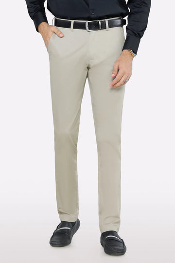 Beige Smart Fit Cotton Chino