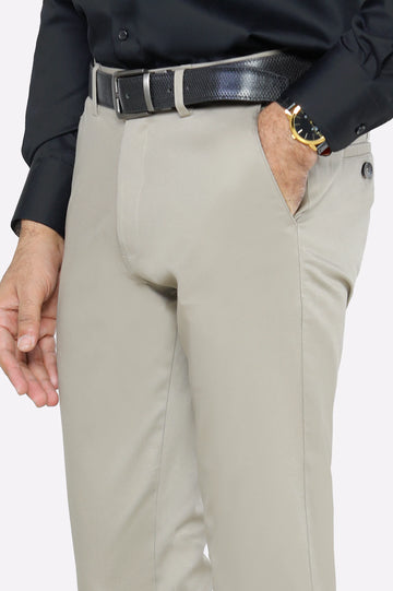 Beige Smart Fit Cotton Chino