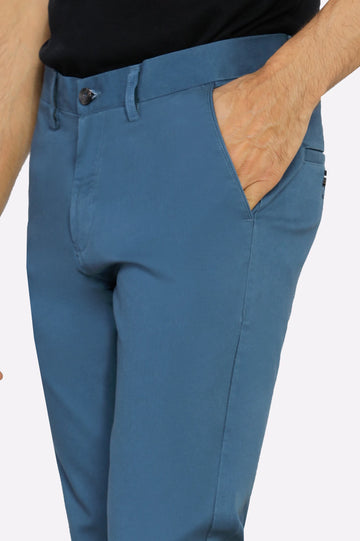 Blue Smart Fit Cotton Chino