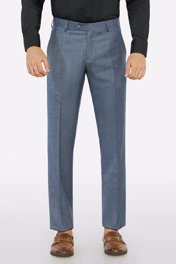 Blue Smart Fit Formal Trouser