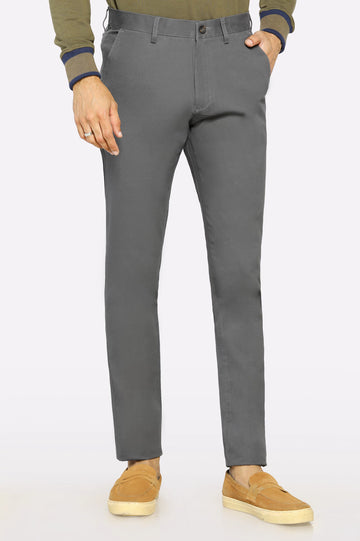 Grey Smart Fit Cotton Chino