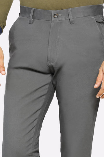 Grey Smart Fit Cotton Chino