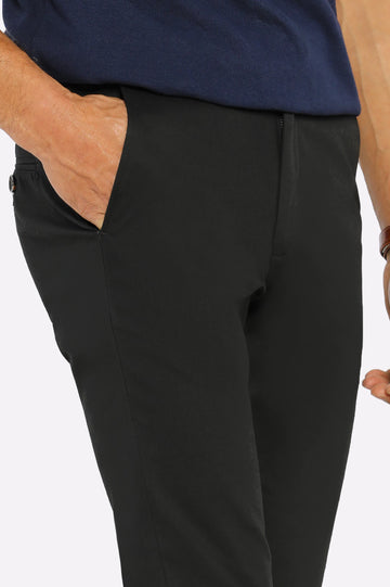 Black Smart Fit Cotton Chino
