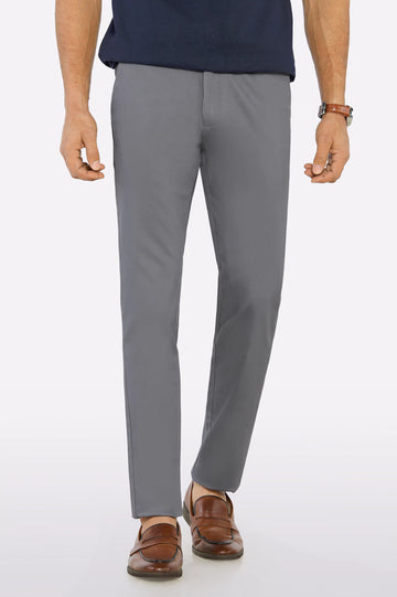 Grey Smart Fit Cotton Chino