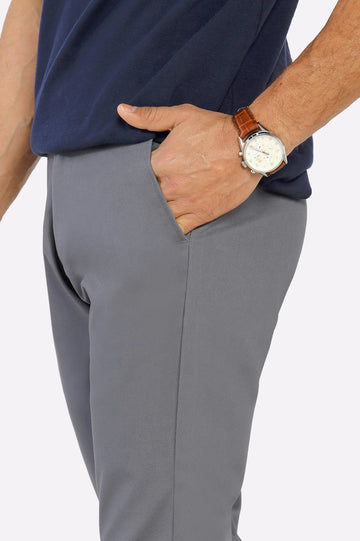 Grey Smart Fit Cotton Chino