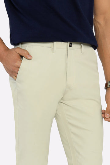 Off White Smart Fit Cotton Chino