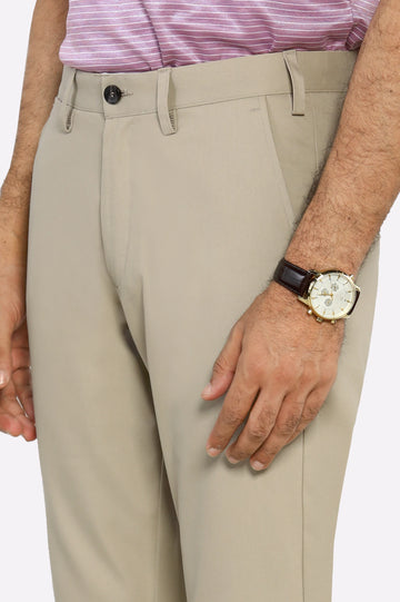 Beige Smart Fit Cotton Chino