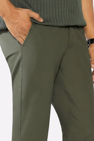 Olive Smart Fit Cotton Chino