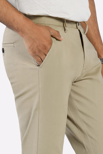 Light Khaki Smart Fit Cotton Chino