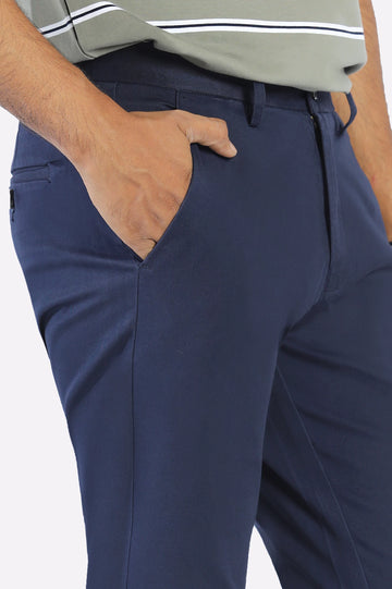 Navy Blue Smart Fit Cotton Chino