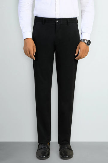 Black Smart Fit Cotton Chino