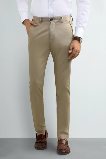 Light Khaki Smart Fit Cotton Chino