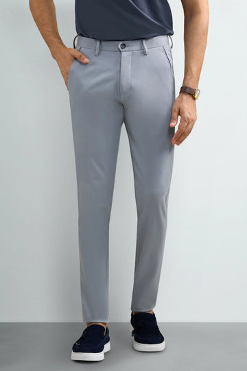 Silver Smart Fit Cotton Chino