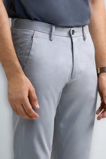 Silver Smart Fit Cotton Chino