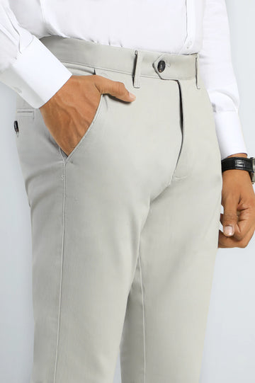Light Grey Smart Grey Cotton Chino