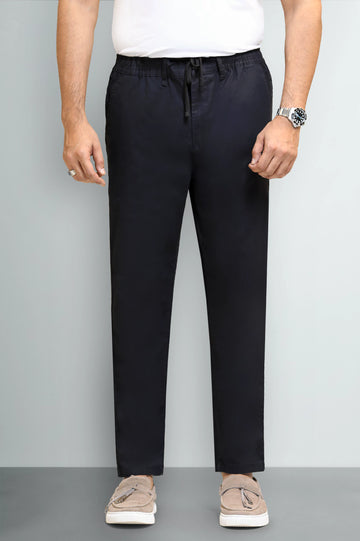 Black Smart Fit Cotton Pants