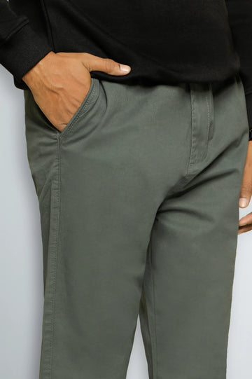 Dark Olive Smart Fit Cotton Pants