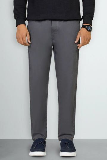 Dark Grey Smart Fit Cotton Pants
