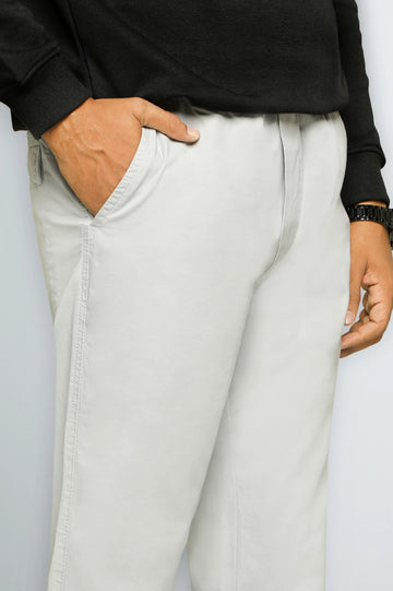 Light Grey Smart Fit Cotton Pants