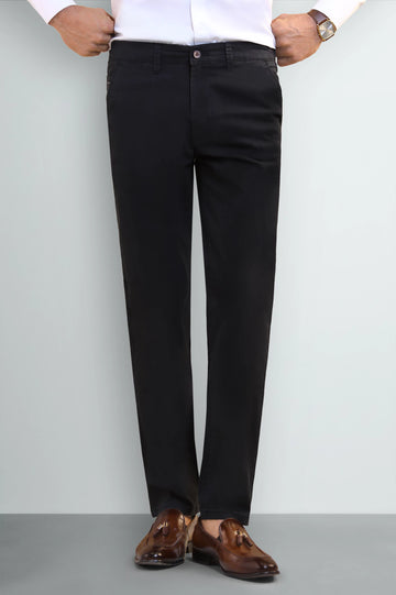 Black Smart Fit Cotton Pants