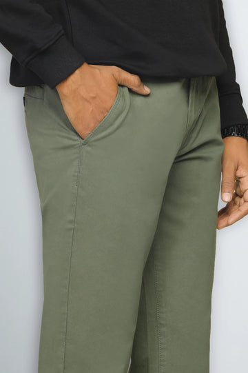 Olive Smart Fit Cotton Pants