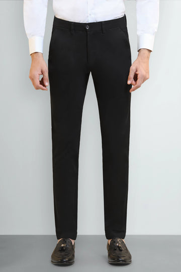 Black Smart Fit Cotton Chino