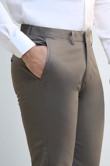 Medium Brown Smart Fit Cotton Chinos