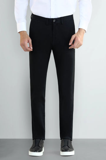 Black Smart Fit Cotton Chino