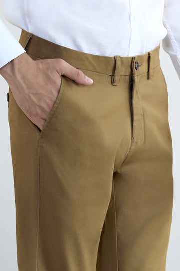 Brown Smart Fit Cotton Chino