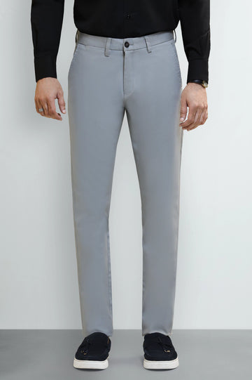 Light Grey Smart Fit Cotton Chino
