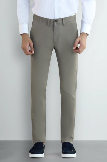 Medium Brown Smart Fit Cotton Chino