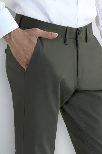 Olive Smart Fit Cotton Chino