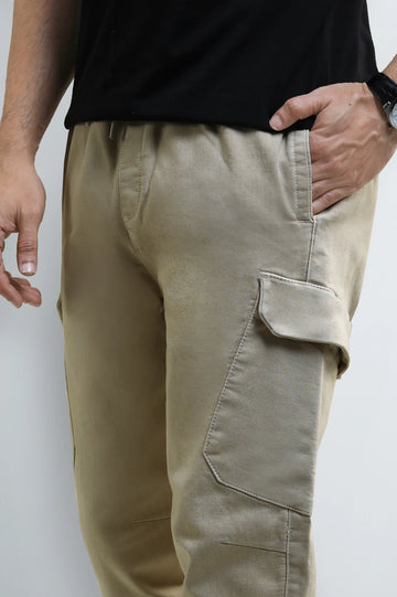 Beige Smart Fit Cargo Pants