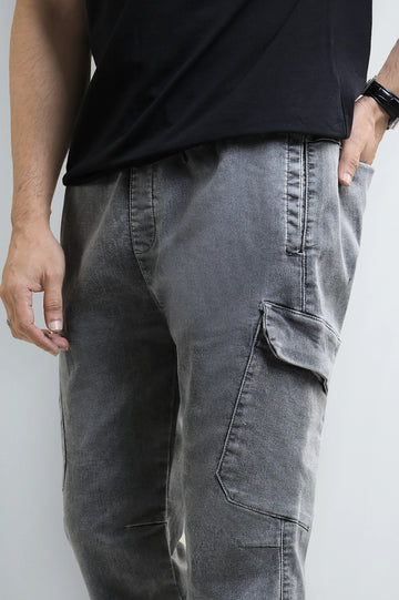 Grey Smart Fit Cargo Pants
