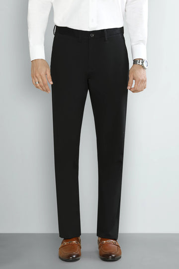 Black Regular Fit Cotton Chino